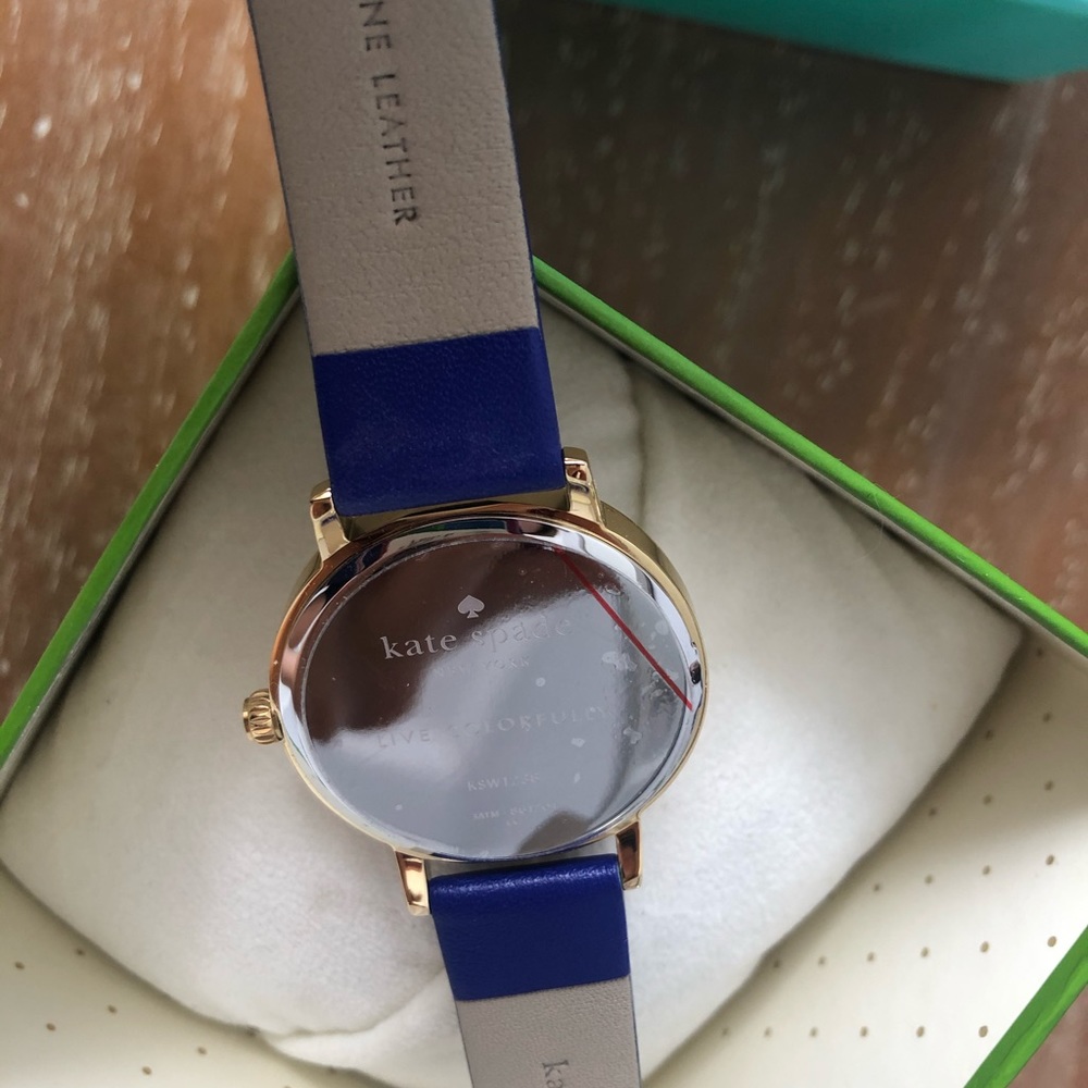 NEW Kate Spade Metro Cobalt Blue Leather Watch - Picture 5 of 6